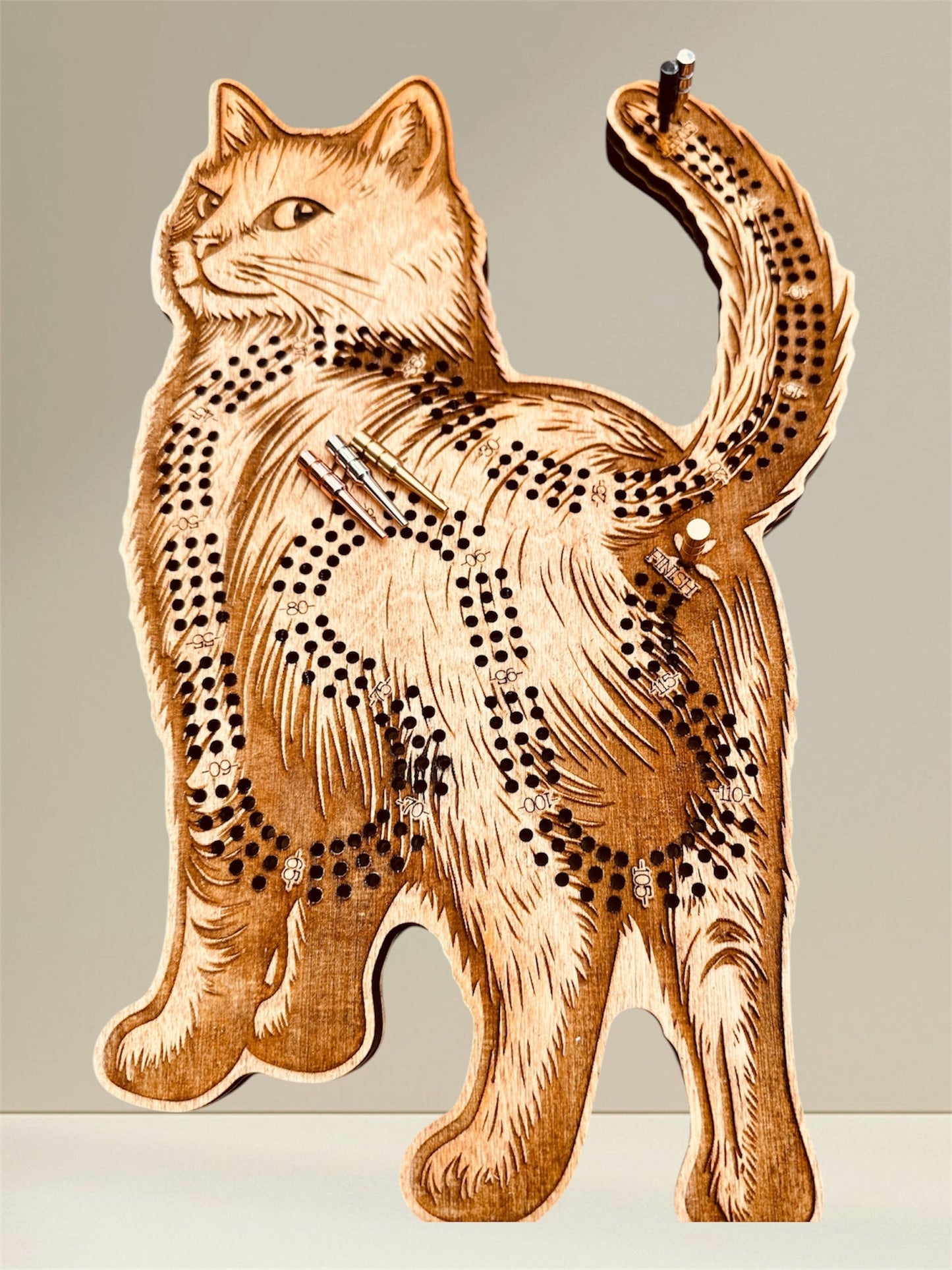 Cat Cribbage Board