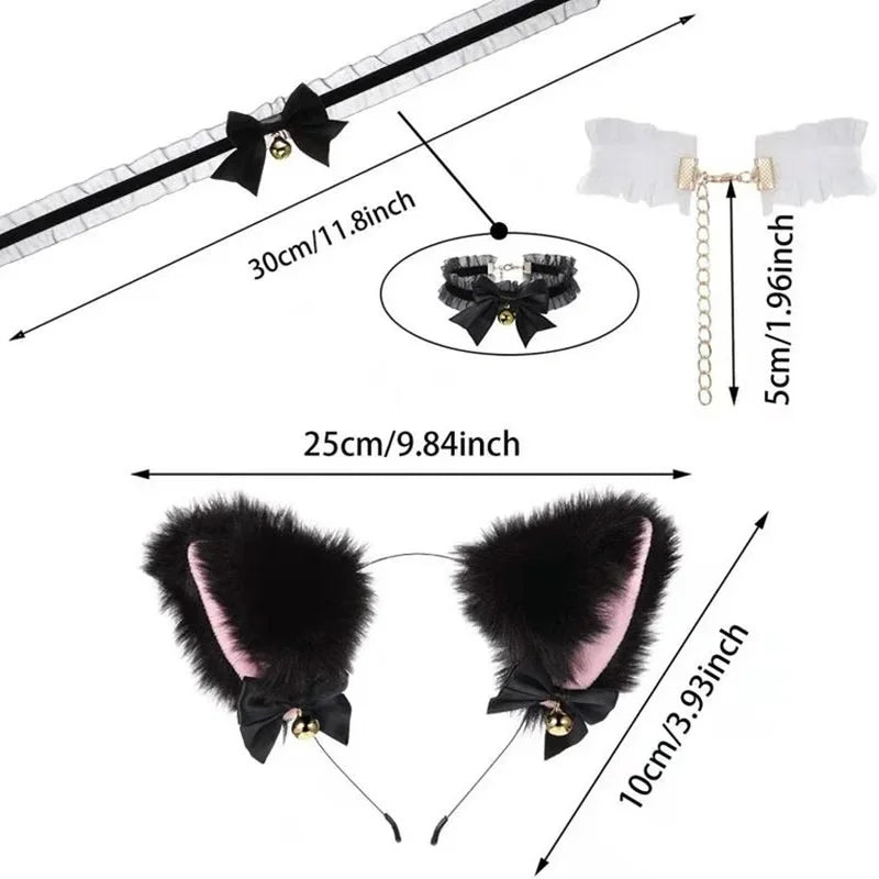 Beautiful Masquerade Cat Ears and Necklace