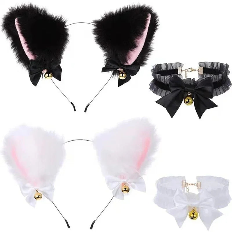 Beautiful Masquerade Cat Ears and Necklace