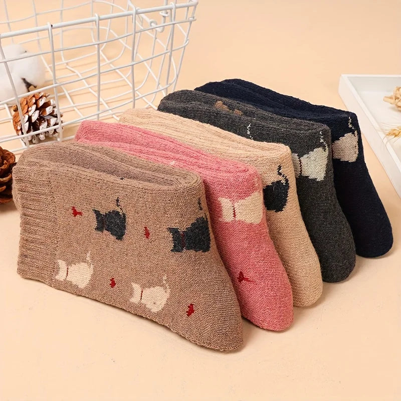Autumn/Winter Cat themed Socks (5 pairs)