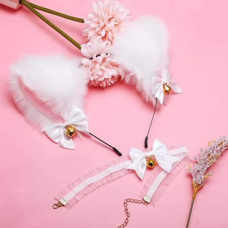 Beautiful Masquerade Cat Ears and Necklace