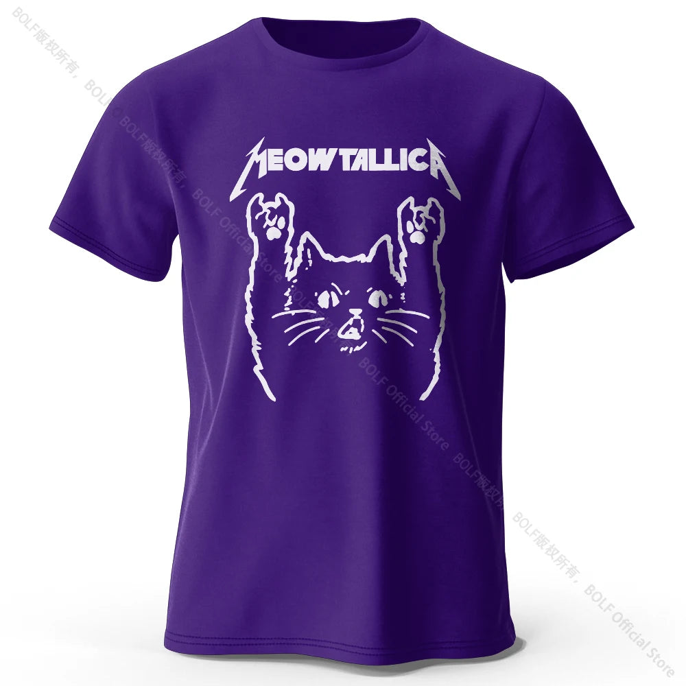 Chibi Cat Anime Printed 100% Cotton T-Shirt, Ultra Soft Round Neck Short Sleeve Tee for Men & Women