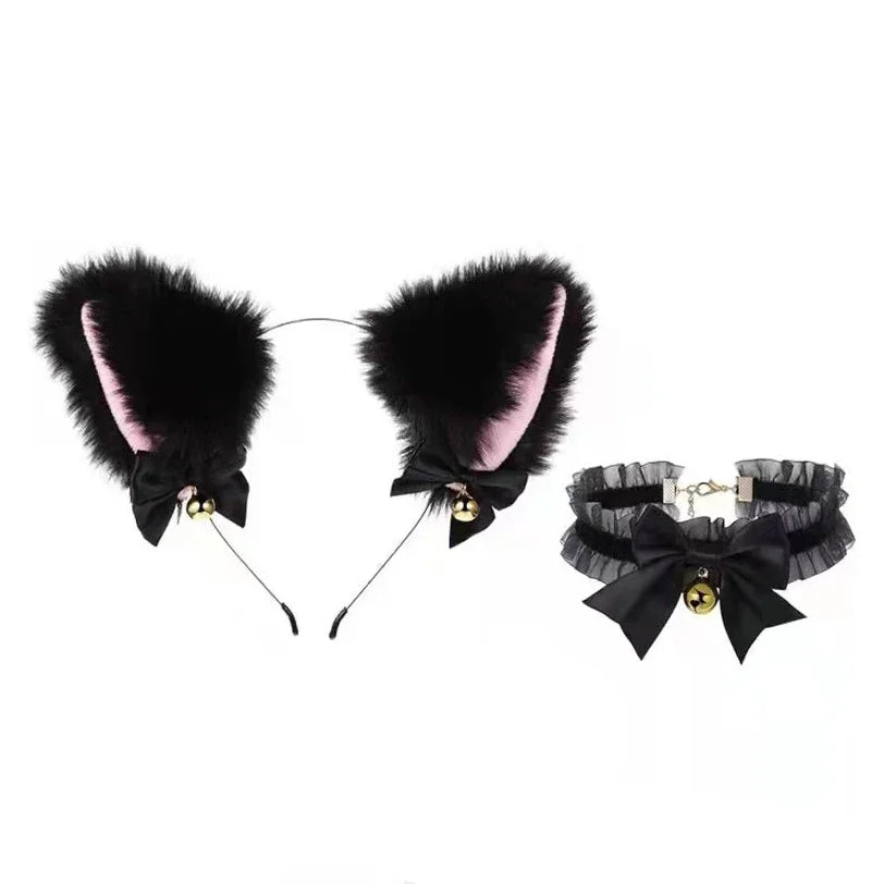 Beautiful Masquerade Cat Ears and Necklace