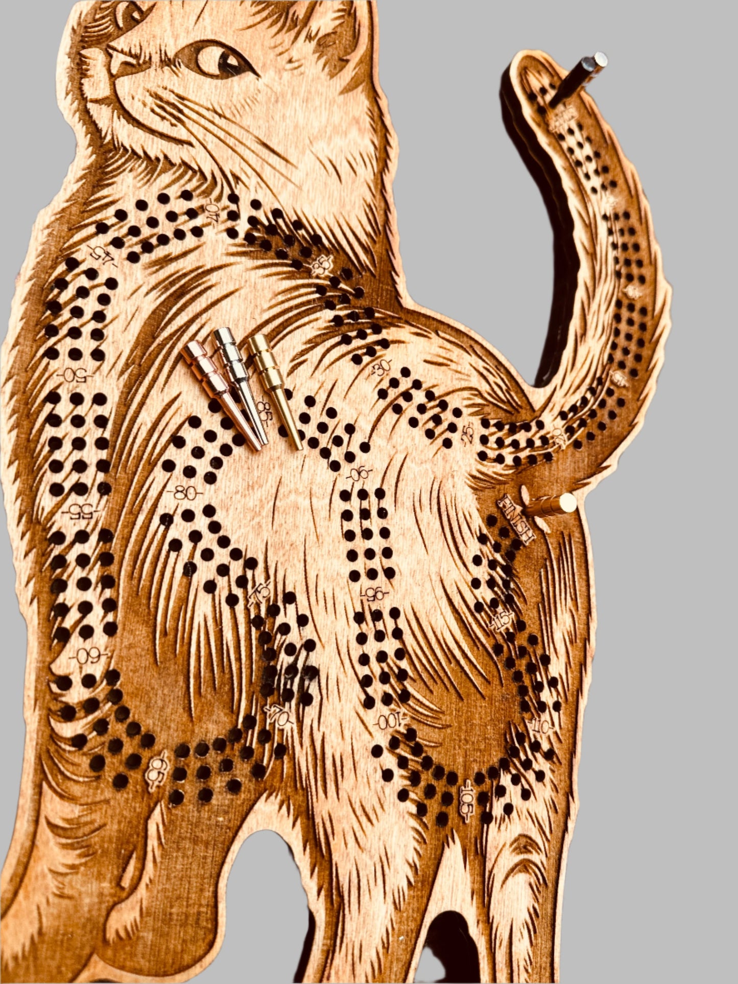Cat Cribbage Board